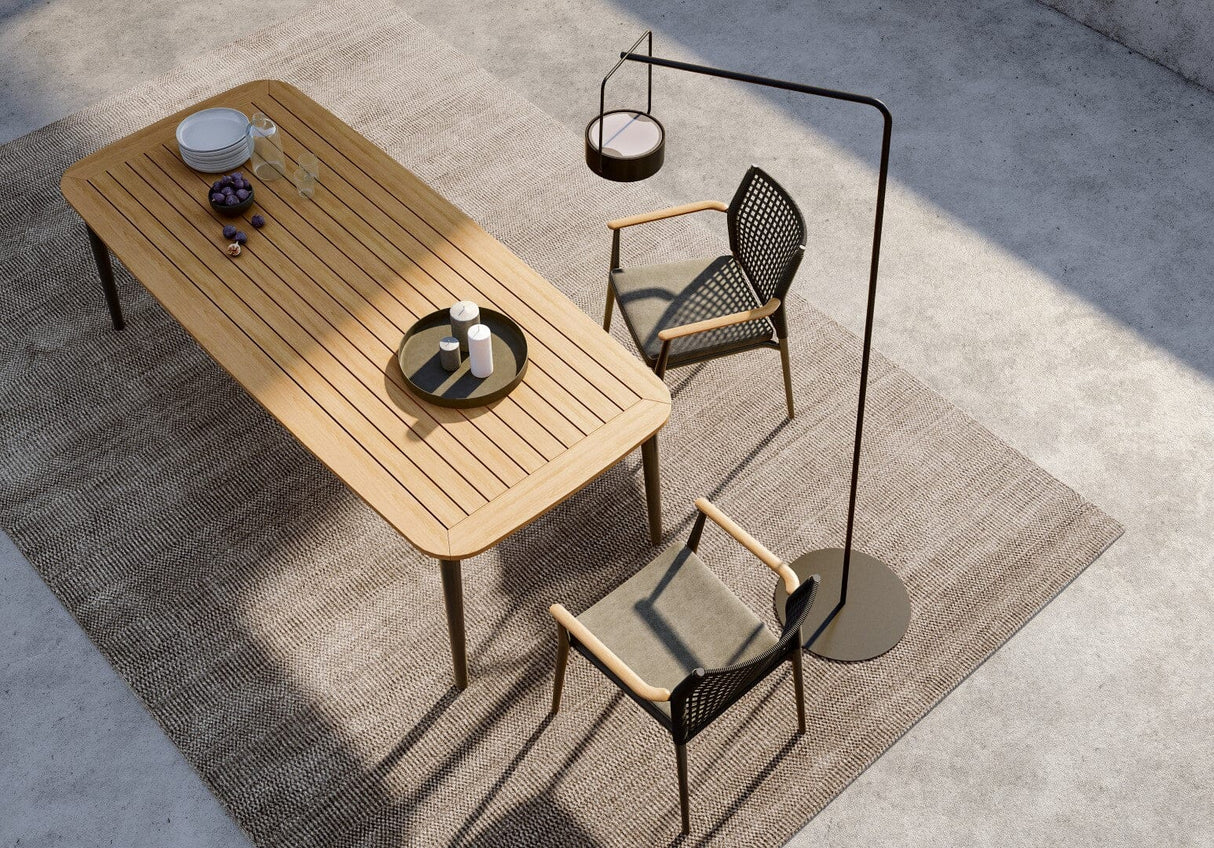 Solpuri Charlie Table 230 x 100cm - Alu Anthracite / Plateau Teck