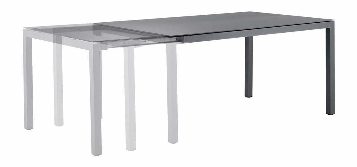 Solpuri Classic Alu Table à rallonge 160-220 x 100cm - Alu Anthracite / Plateau Céramique