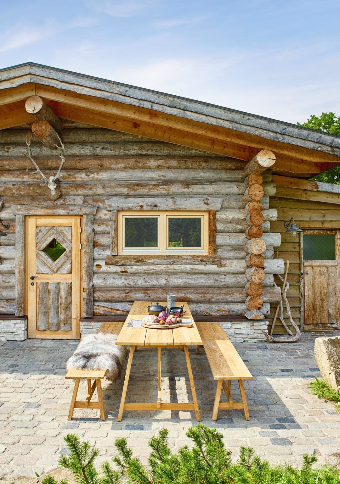 Solpuri Country Banc sans dossier 240cm - Teck rustique