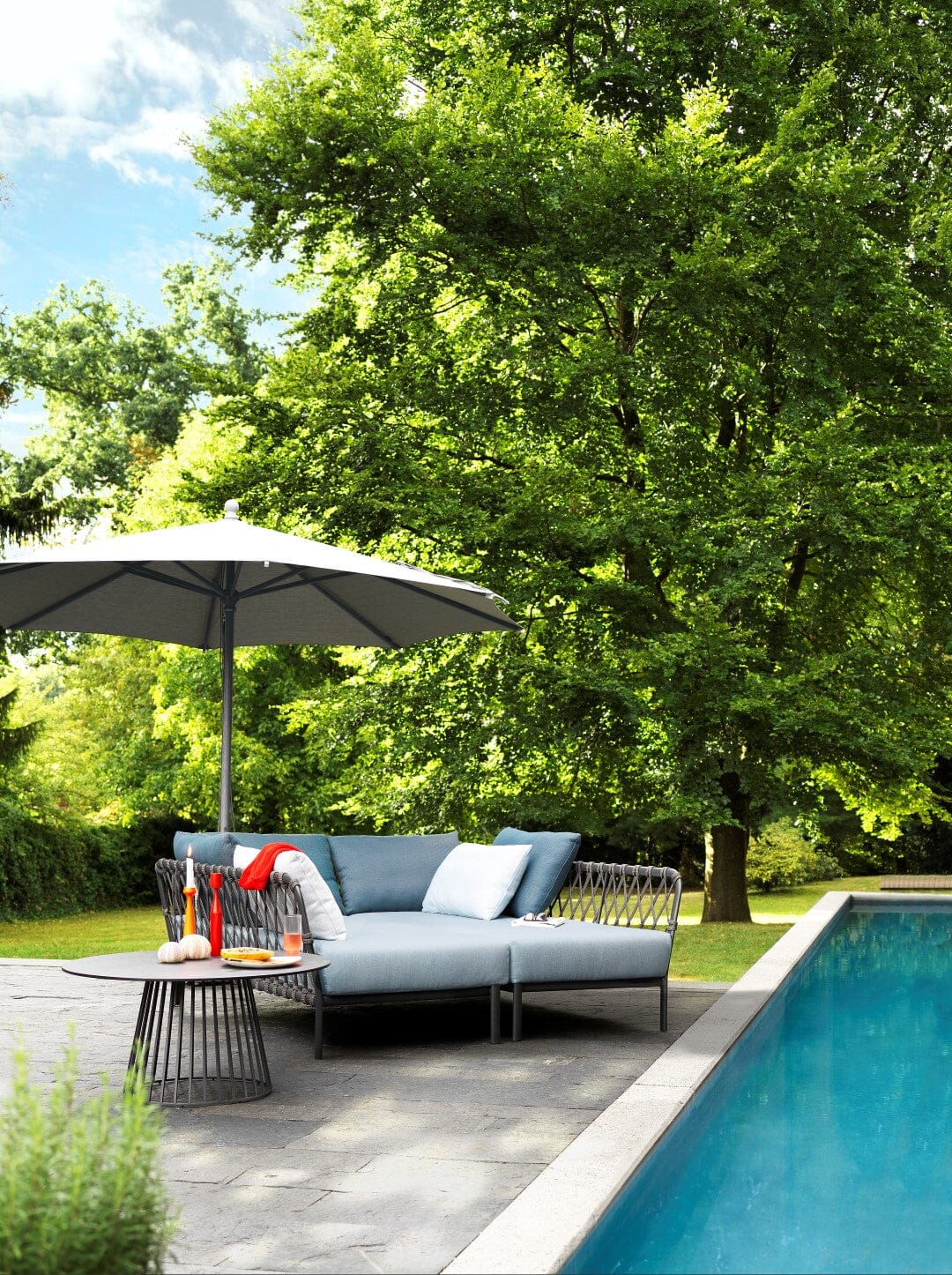 Solpuri Grid Table basse Ø 45cm h: 45cm - Alu Anthracite / Plateau HPL