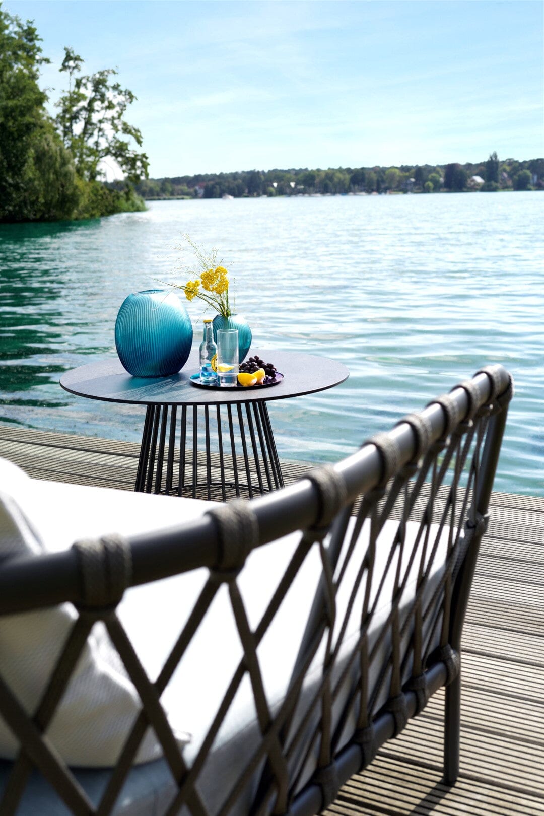 Solpuri Grid Table basse Ø 45cm h: 45cm - Alu Anthracite / Plateau HPL