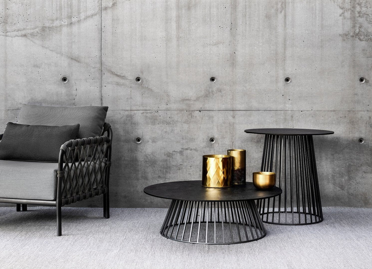 Solpuri Grid Table basse Ø 45cm h: 45cm - Alu Anthracite / Plateau HPL