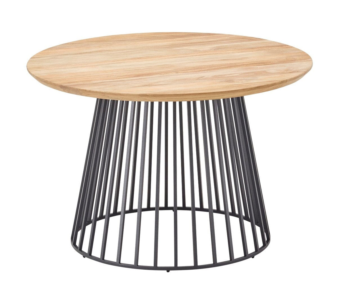 Solpuri Grid Table basse Ø 45cm h: 45cm - Alu Anthracite / Plateau Teck