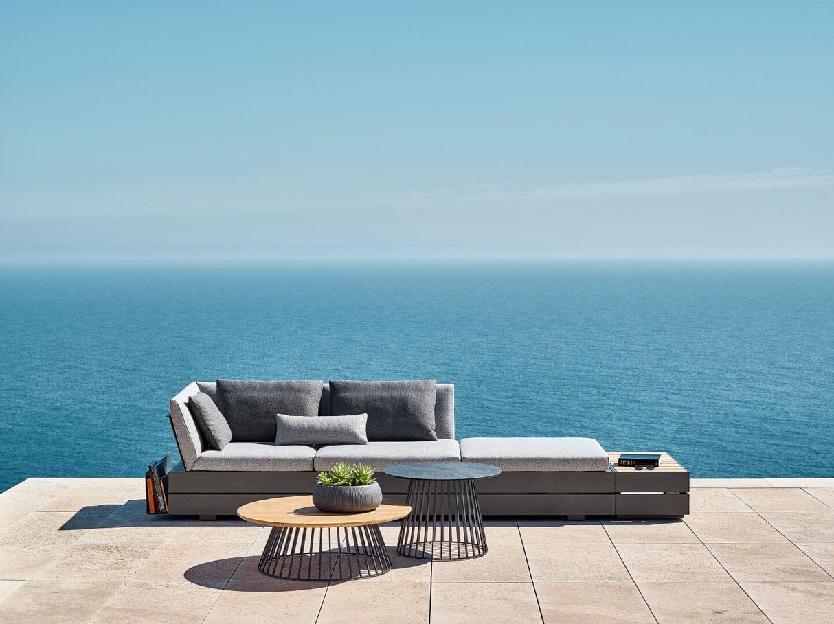 Solpuri Grid Table basse Ø 70cm h: 45cm - Alu Anthracite / Plateau HPL