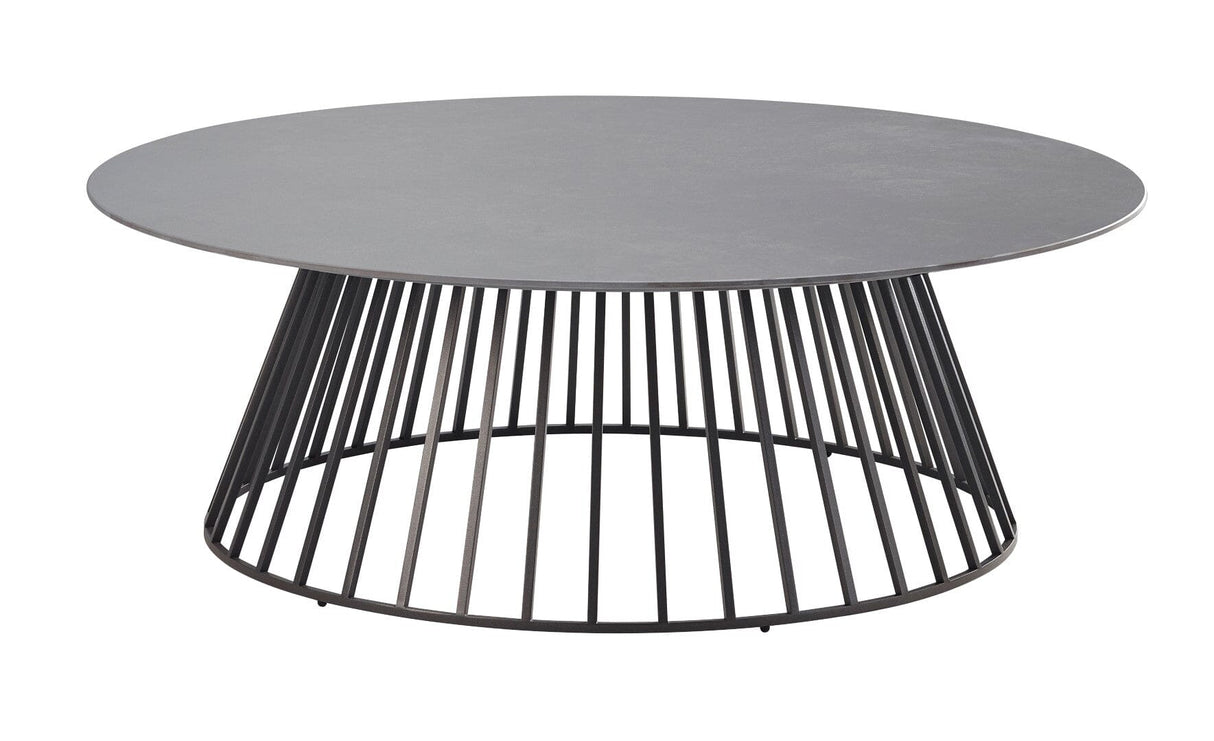 Solpuri Grid Table basse Ø 90cm h: 30cm - Alu Anthracite / Plateau HPL