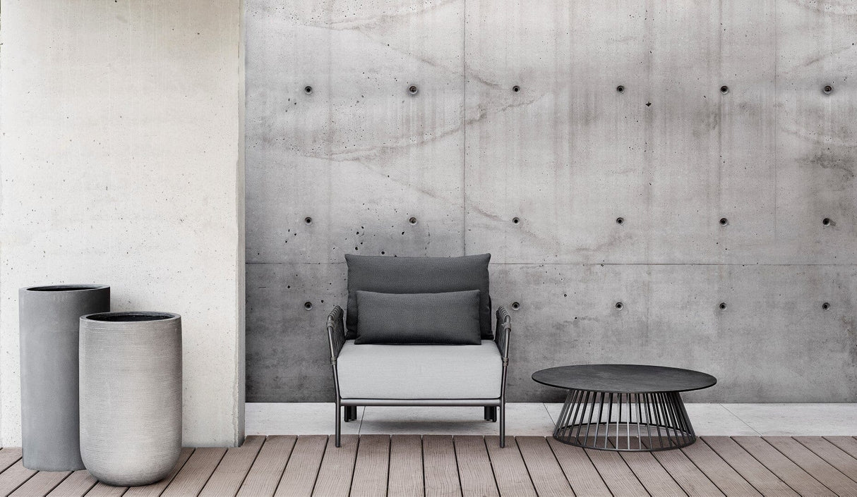 Solpuri Grid Table basse Ø 90cm h: 30cm - Alu Anthracite / Plateau HPL