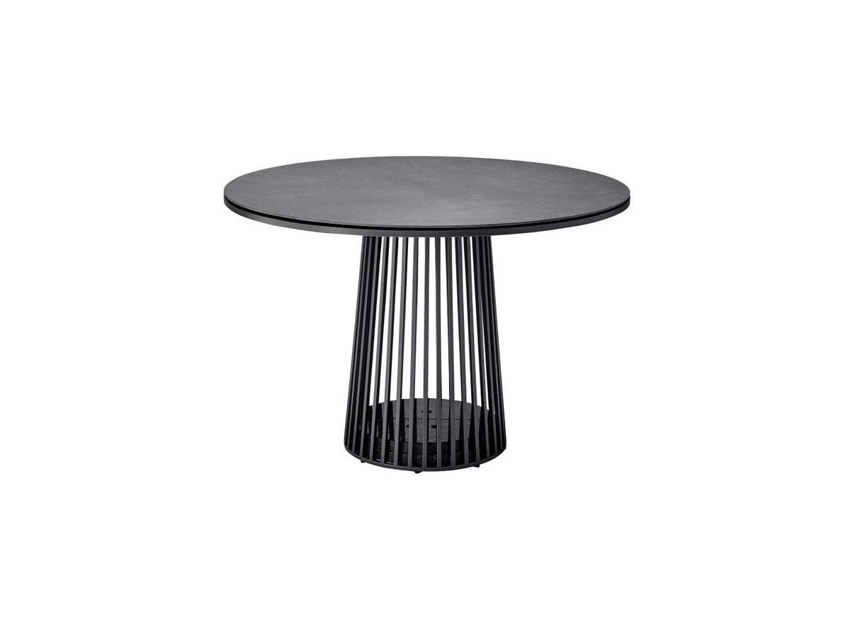 Solpuri Grid Table repas Ø 110cm - Alu Anthracite / Plateau Céramique
