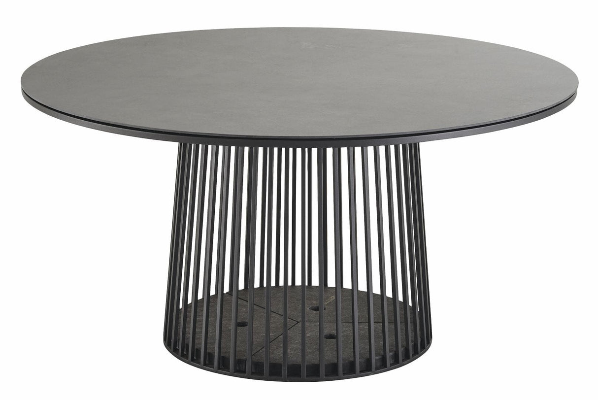 Solpuri Grid Table repas Ø 150cm - Alu Anthracite / Plateau HPL