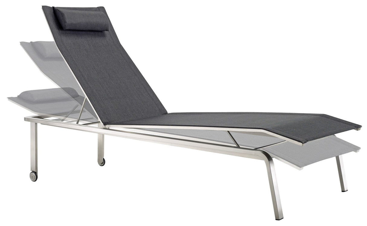 Solpuri Jazz Chaise longue - Acier inoxydable Toile Softex Coal