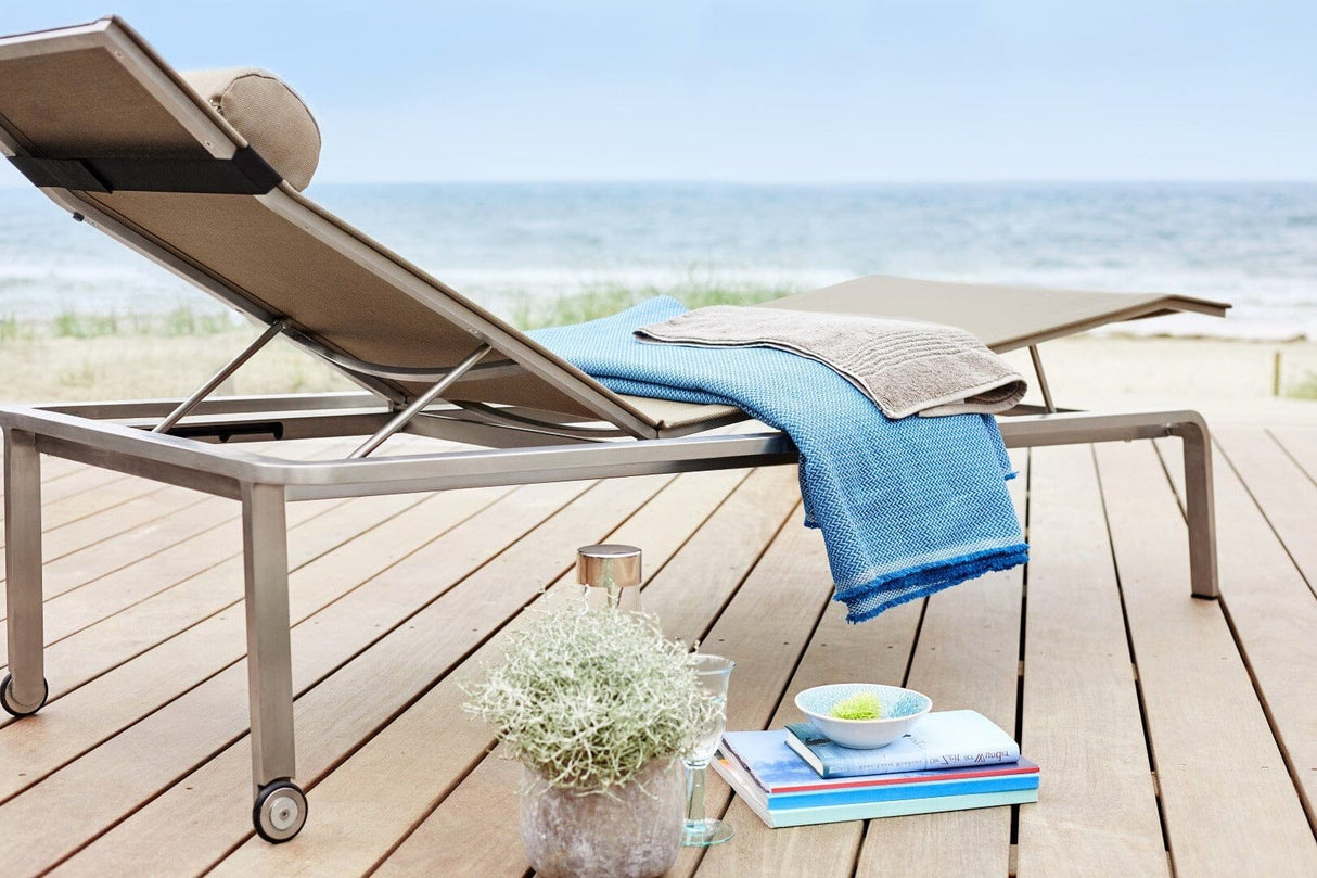 Solpuri Jazz Chaise longue - Acier inoxydable Toile Softex Sand