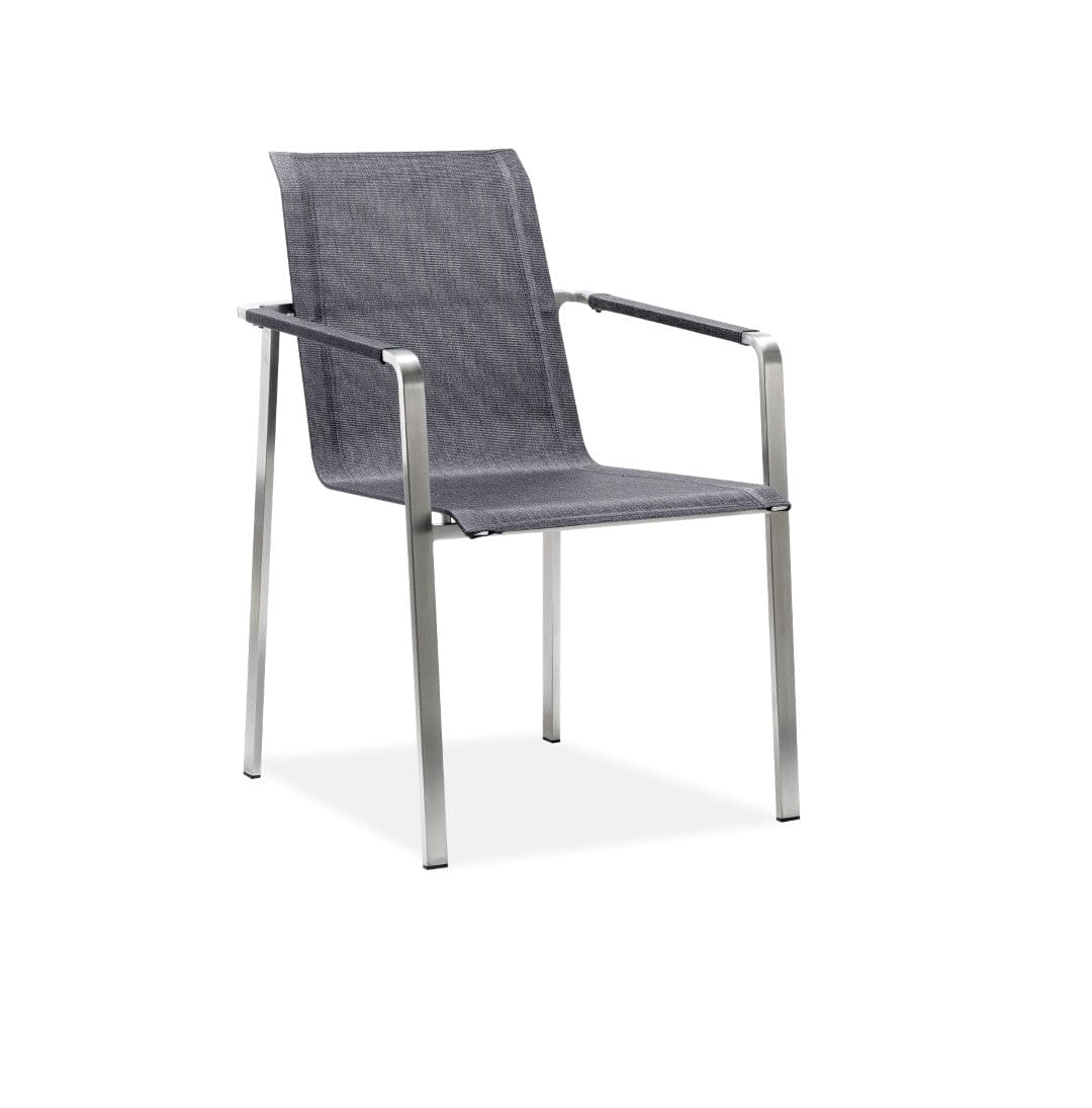 Solpuri Jazz Fauteuil empilable - Acier inoxydable Toile Softex Coal