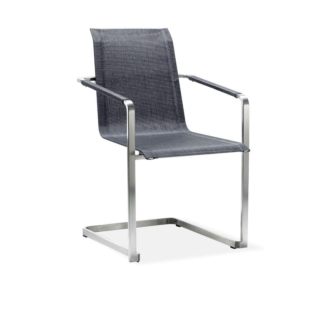 Solpuri Jazz Fauteuil Freischwinger - Acier inoxydable Toile Softex Coal