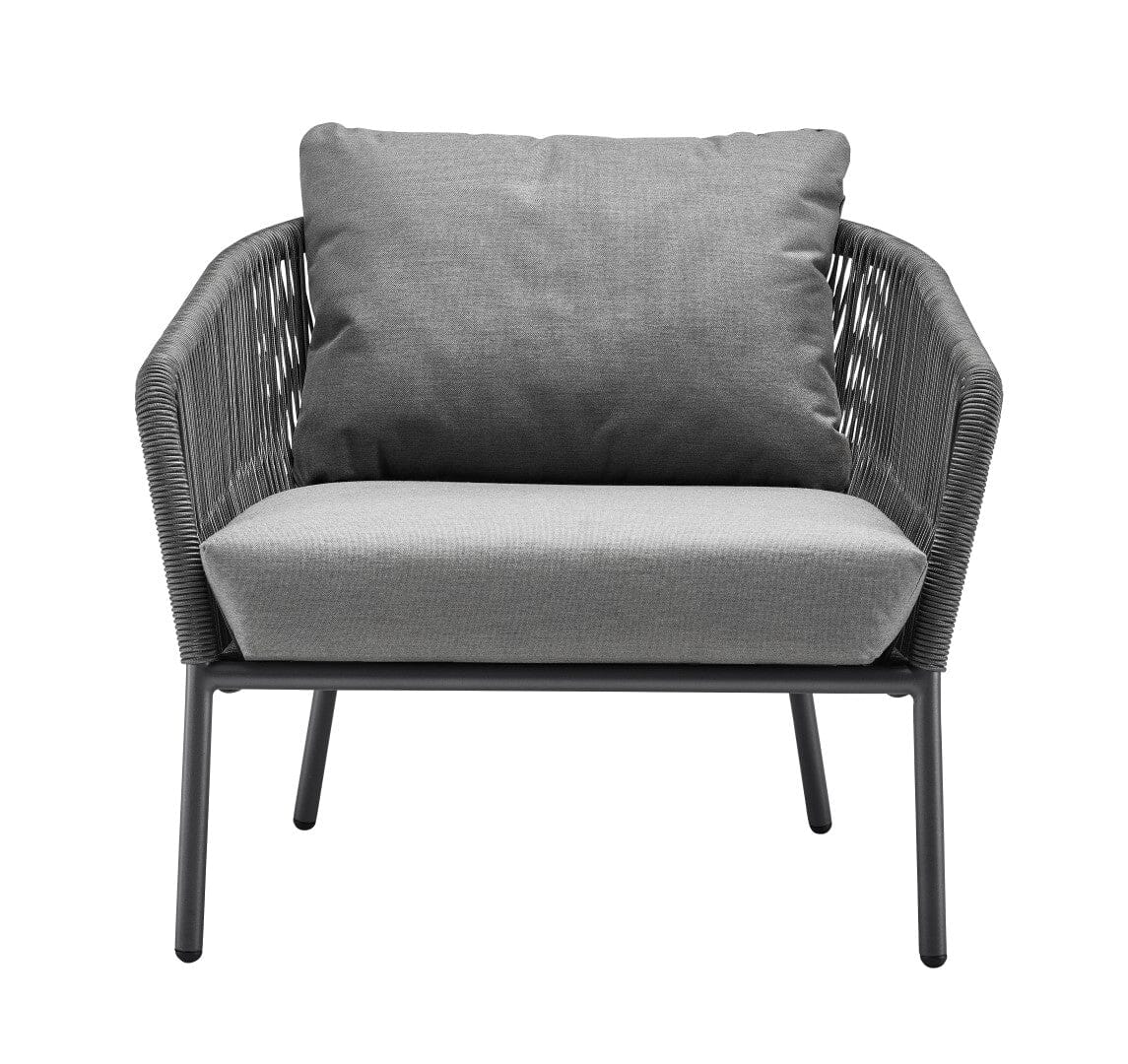 Solpuri Loop Fauteuil club Lounge - Alu String-Flex Anthracite avec Coussins