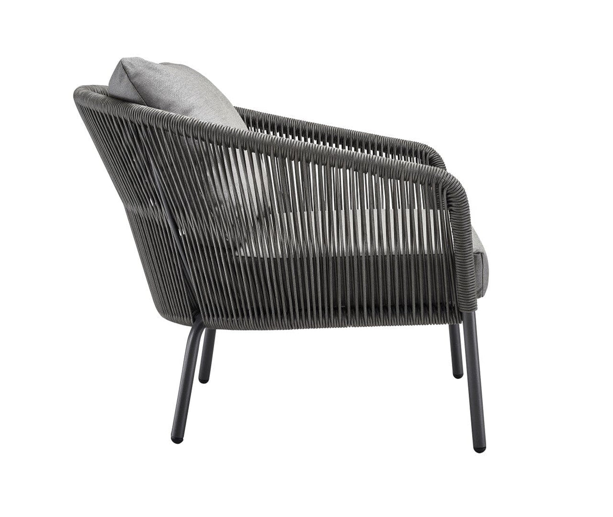 Solpuri Loop Fauteuil club Lounge - Alu String-Flex Anthracite avec Coussins