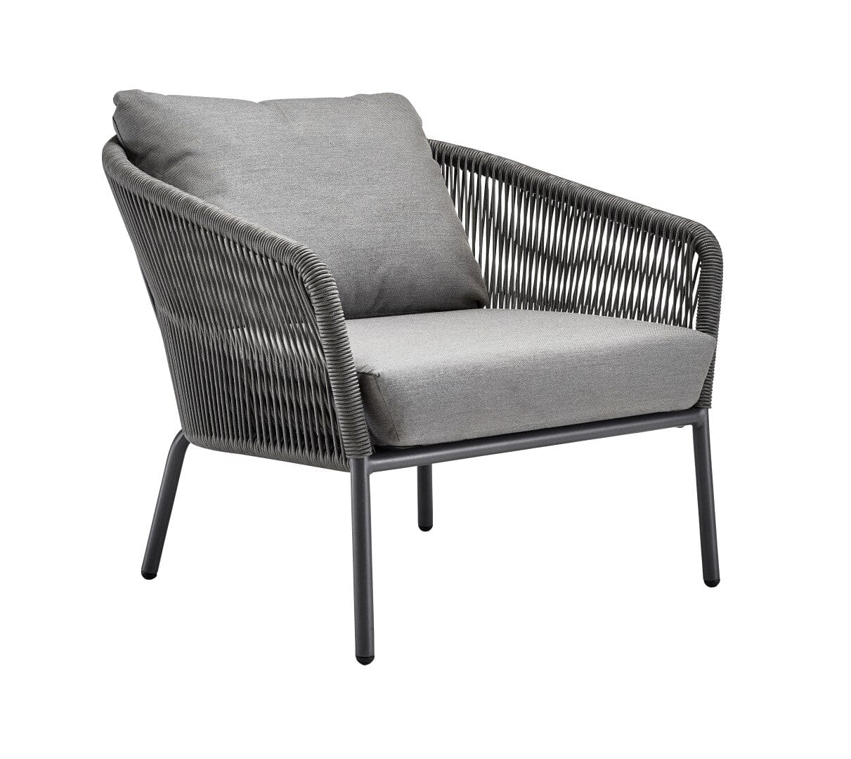 Solpuri Loop Fauteuil club Lounge - Alu String-Flex Anthracite avec Coussins Bombay Anthracite laminé 626.WE / Bombay anthracite 626
