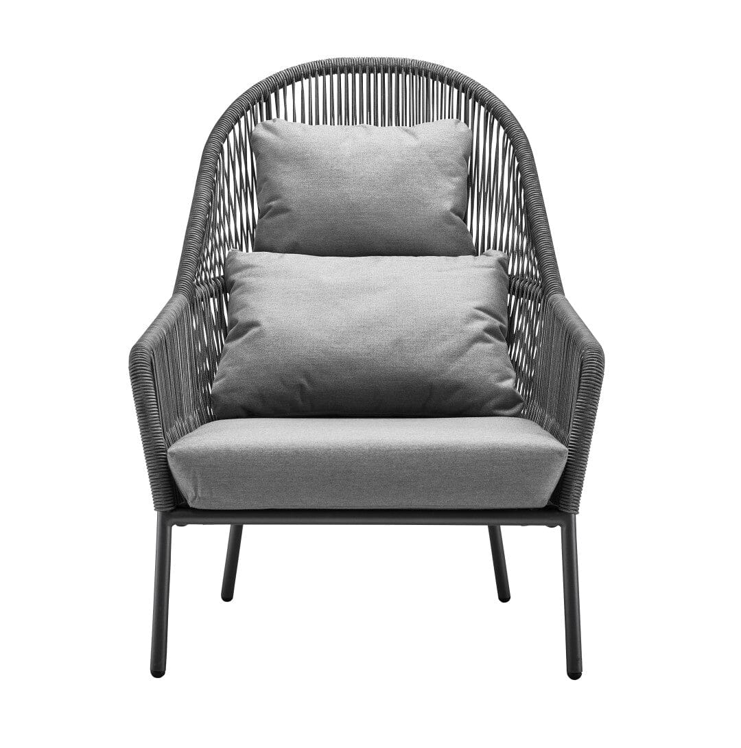 Solpuri Loop Fauteuil club Lounge Haut dossier - Alu String-Flex Anthracite avec Coussins