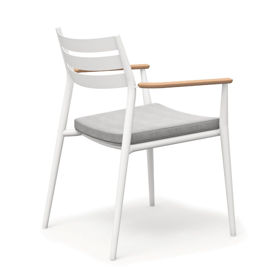 Solpuri Pia Fauteuil empilable Aluminium - Accoudoirs teck