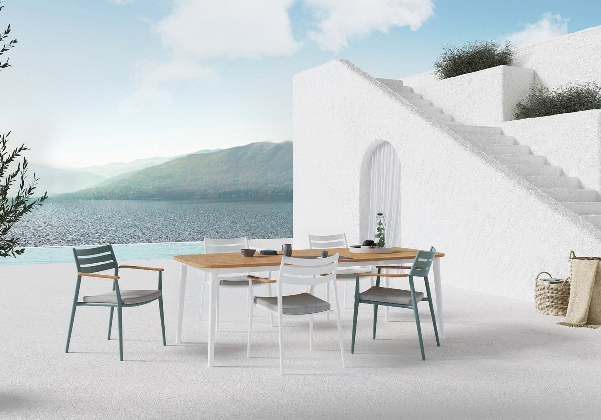 Solpuri Pia Fauteuil empilable Aluminium - Accoudoirs teck