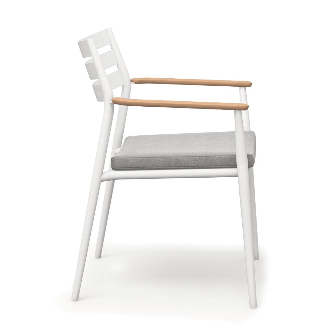 Solpuri Pia Fauteuil empilable Aluminium - Accoudoirs teck