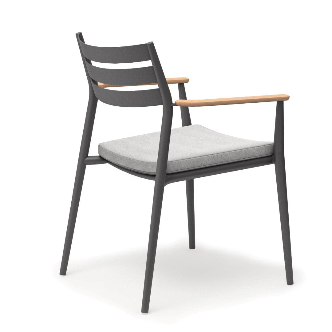 Solpuri Pia Fauteuil empilable Aluminium - Accoudoirs teck