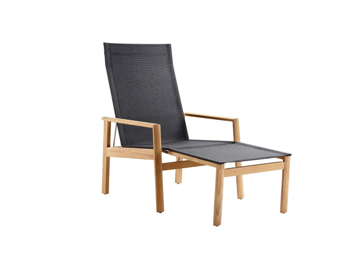Solpuri Safari Deck-Chair avec Repose-pieds Teck / Toile Softex Coal