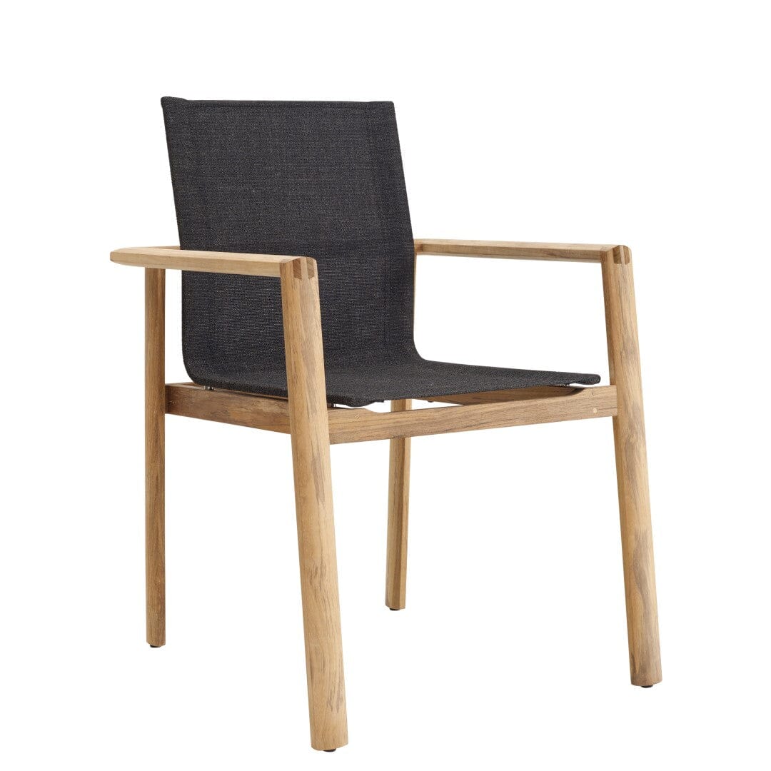 Solpuri Safari Fauteuil empilable - Teck / Toile Softex Coal