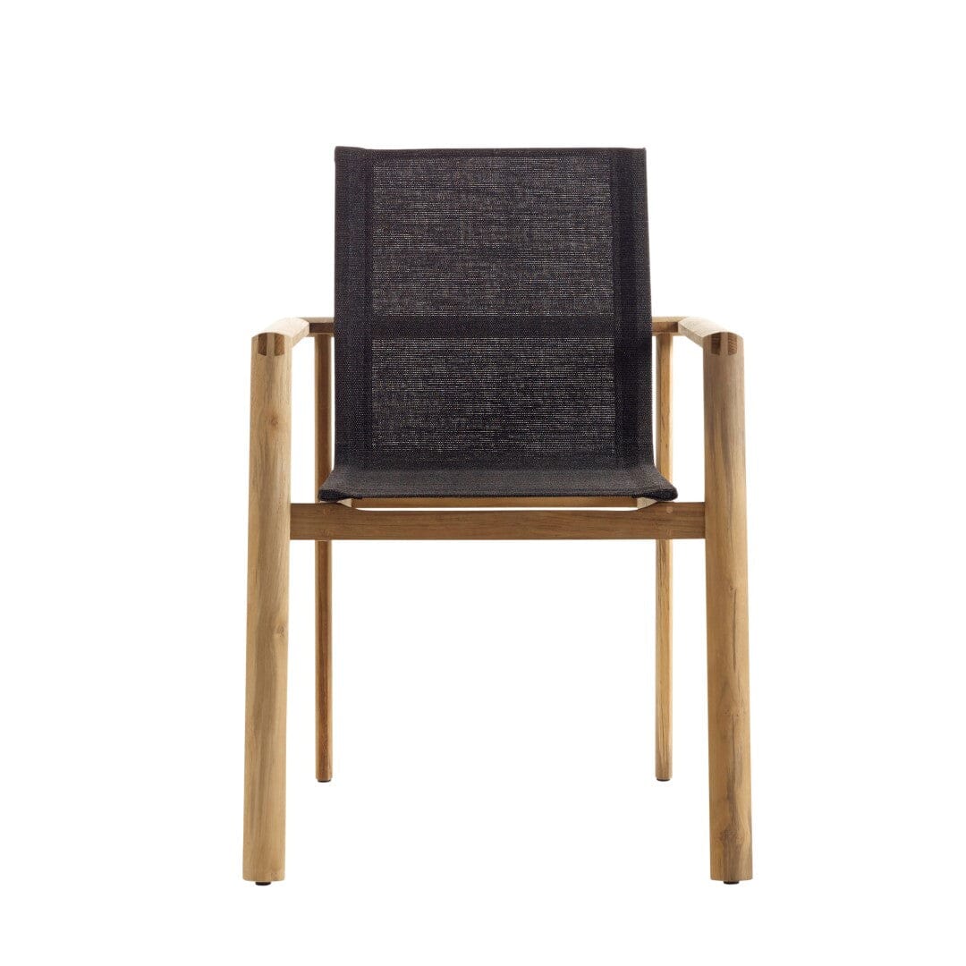 Solpuri Safari Fauteuil empilable - Teck / Toile Softex Coal