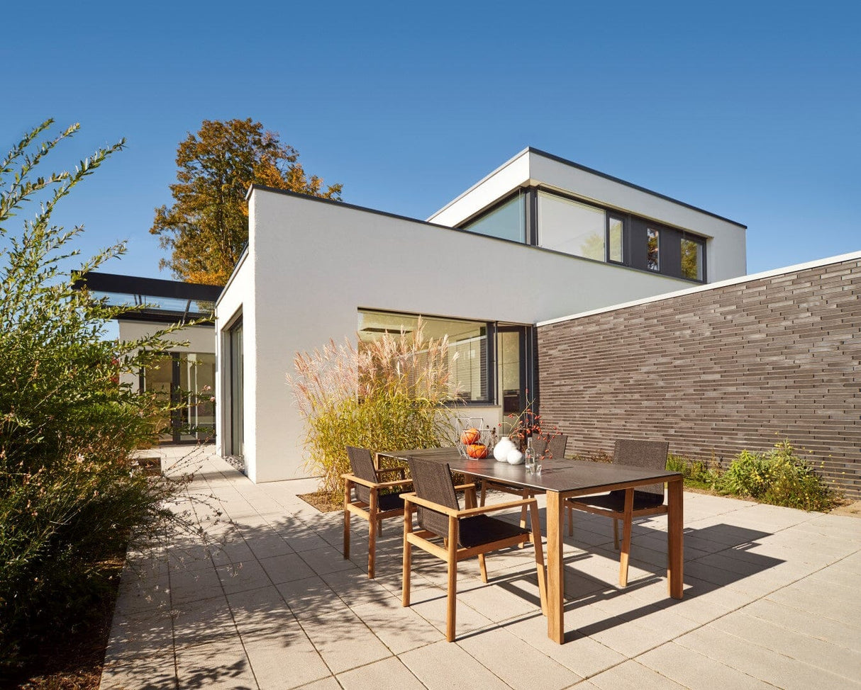 Solpuri Safari Fauteuil empilable - Teck / Toile Softex Coal