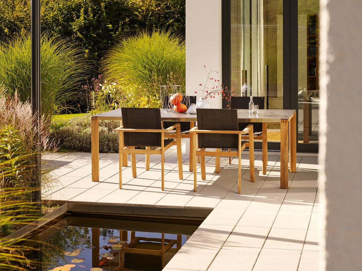 Solpuri Safari Fauteuil empilable - Teck / Toile Softex Coal