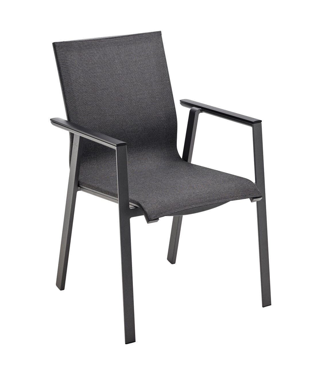 Solpuri Soul Fauteuil empilable - Accoudoirs alu Alu Anthracite / Toile Softex Coal