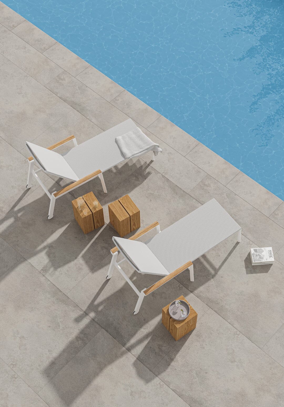 Solpuri Spa Chaise longue, empilable - Accoudoirs teck