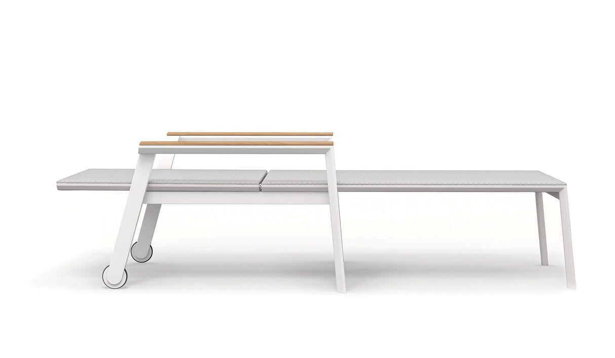 Solpuri Spa Chaise longue, empilable - Accoudoirs teck