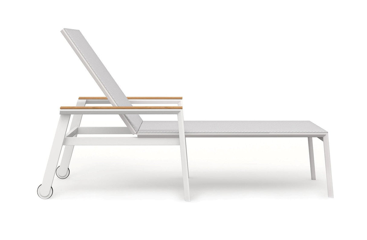 Solpuri Spa Chaise longue, empilable - Accoudoirs teck