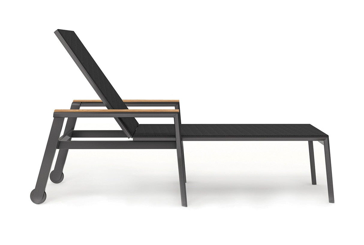 Solpuri Spa Chaise longue, empilable - Accoudoirs teck