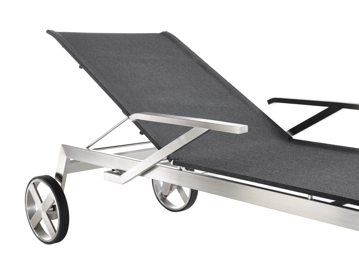 Solpuri Studio Chaise longue - Acier inoxydable / Toile Softex Coal