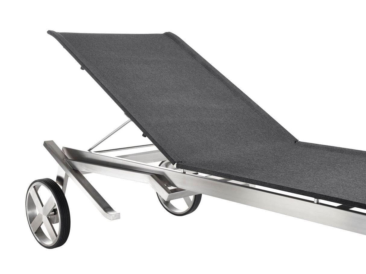 Solpuri Studio Chaise longue - Acier inoxydable / Toile Softex Coal