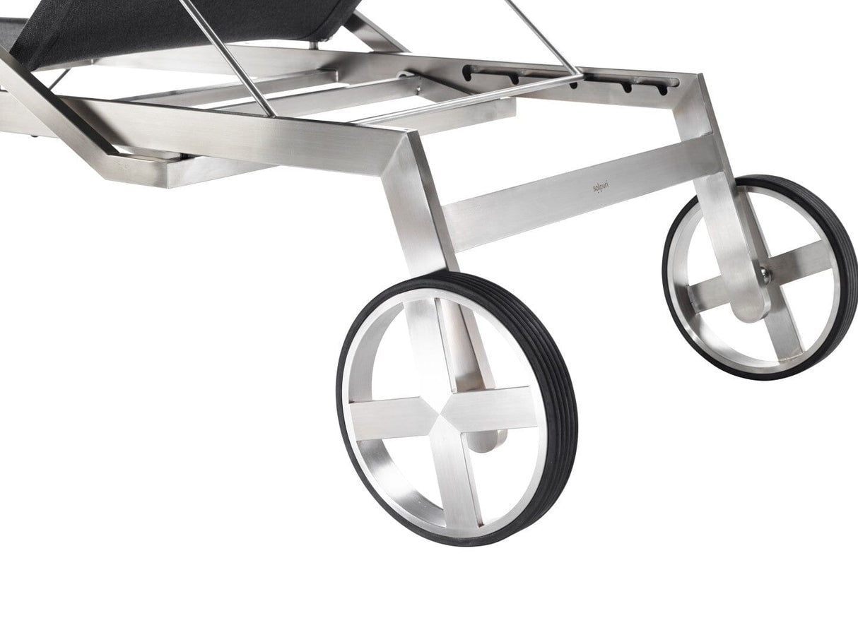 Solpuri Studio Chaise longue - Acier inoxydable / Toile Softex Coal