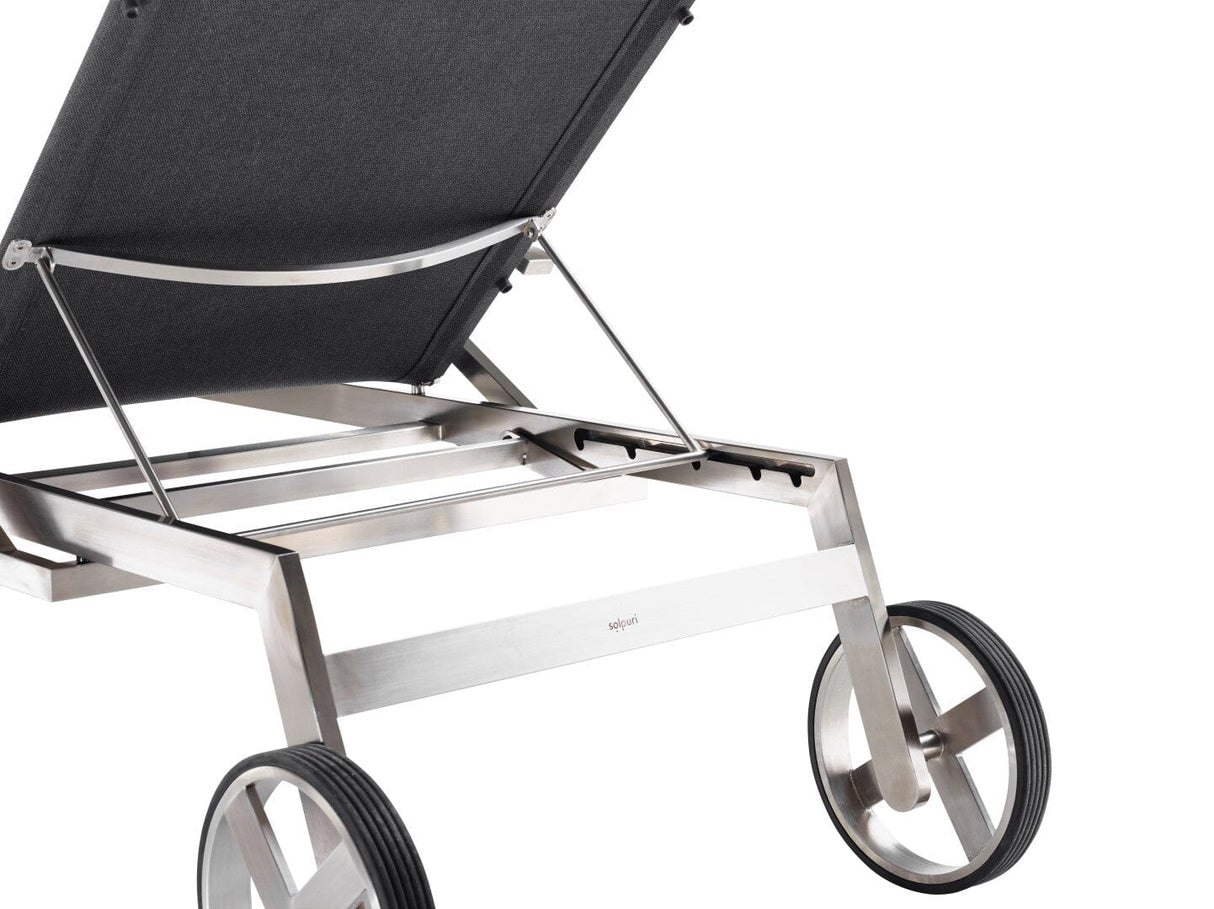 Solpuri Studio Chaise longue - Acier inoxydable / Toile Softex Coal