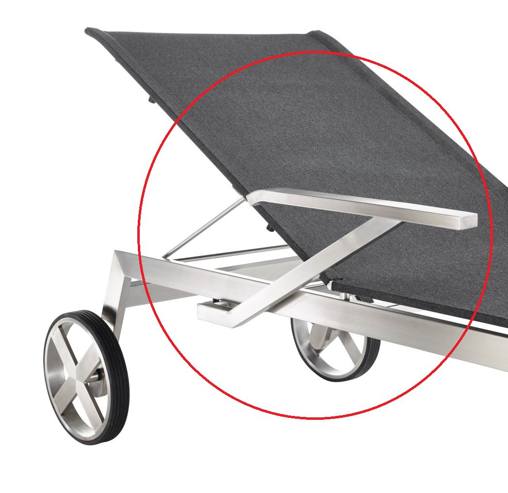 Solpuri Studio Set d'accoudoirs pour Chaise longue - Acier inoxydable