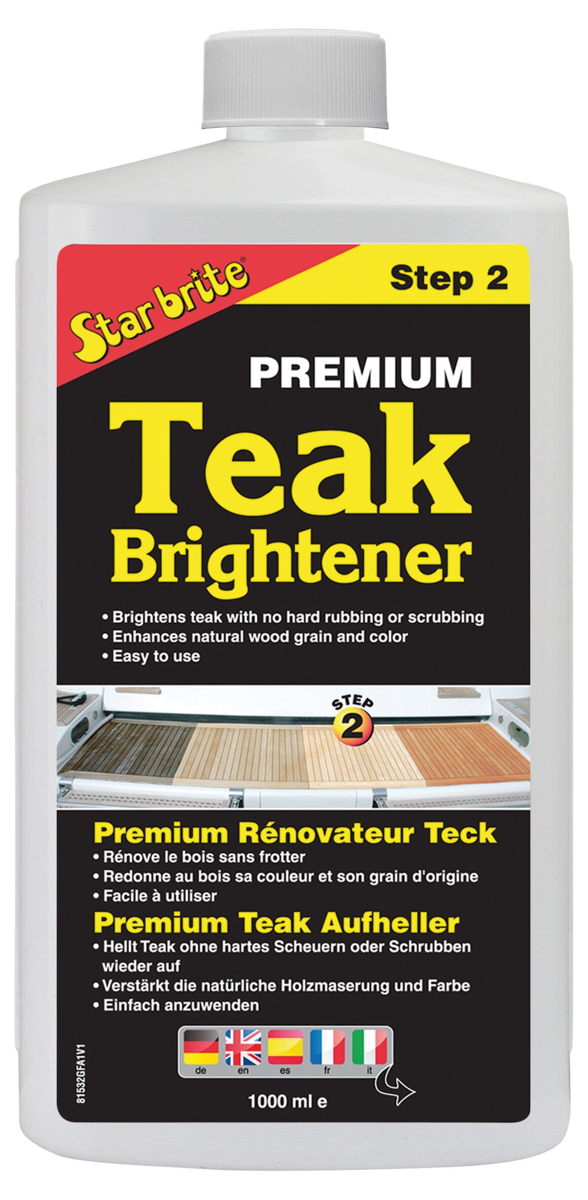 Starbrite Premiun Teak Brightener, Renovateur pour Teck, Step 2
