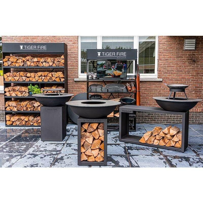 Tiger Fire 112 Classic Storage Black Ø112cm Foyer brasero H: 96cm avec stockage bois