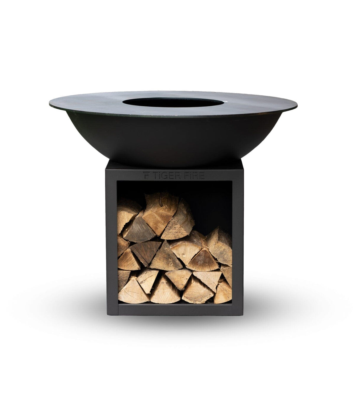 Tiger Fire 112 Classic Storage Black Ø112cm Foyer brasero H: 96cm avec stockage bois Black