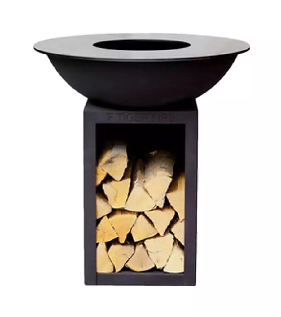 Tiger Fire 88 Classic storage Black Ø88cm Foyer brasero H: 96cm avec stockage bois Black
