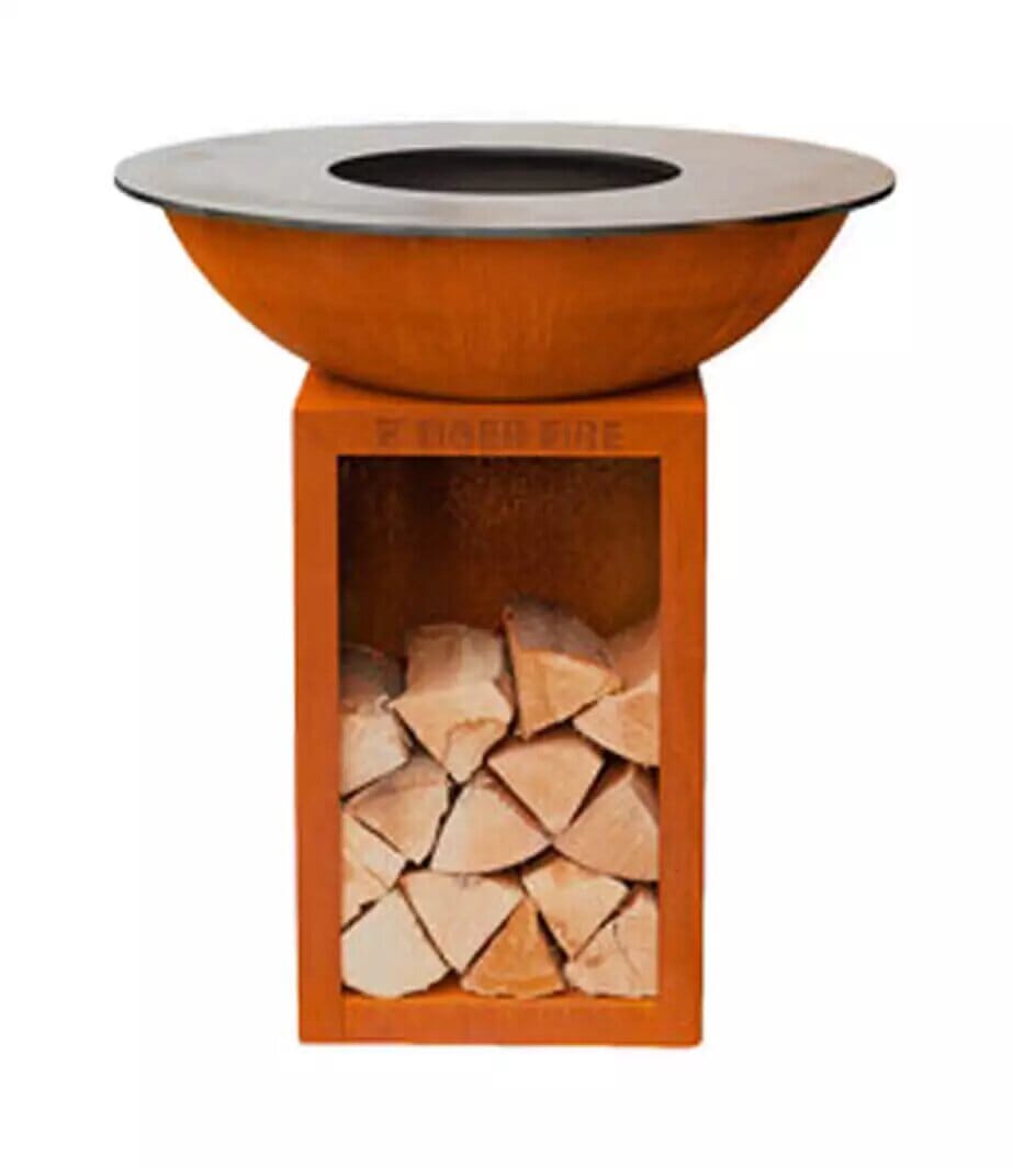 Tiger Fire 88 Classic storage Corten Ø88cm Foyer brasero H: 96cm avec stockage bois Corten
