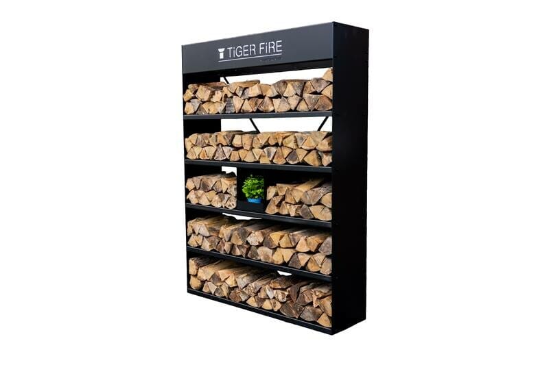 Tiger Fire Étagère por bois de cheminée 160x220x40cm H:220cm Noir