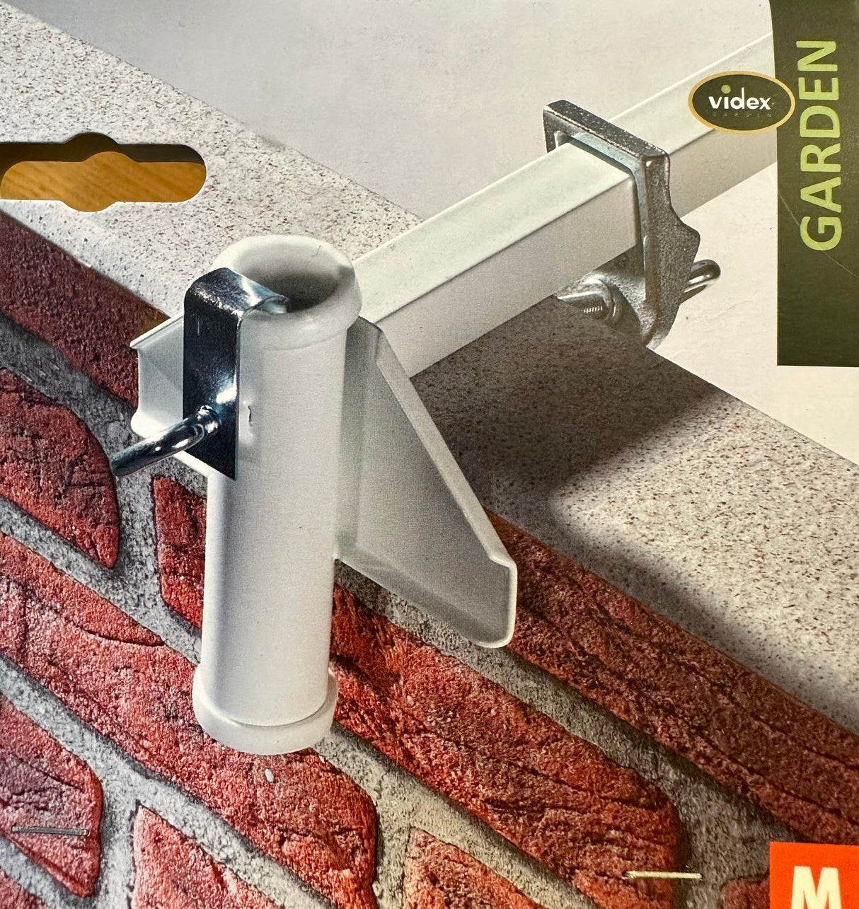 Videx Fixation pour murs verticaux et balustrades Support pour parasol Ø25/Ø35mm Acier laqué blanc