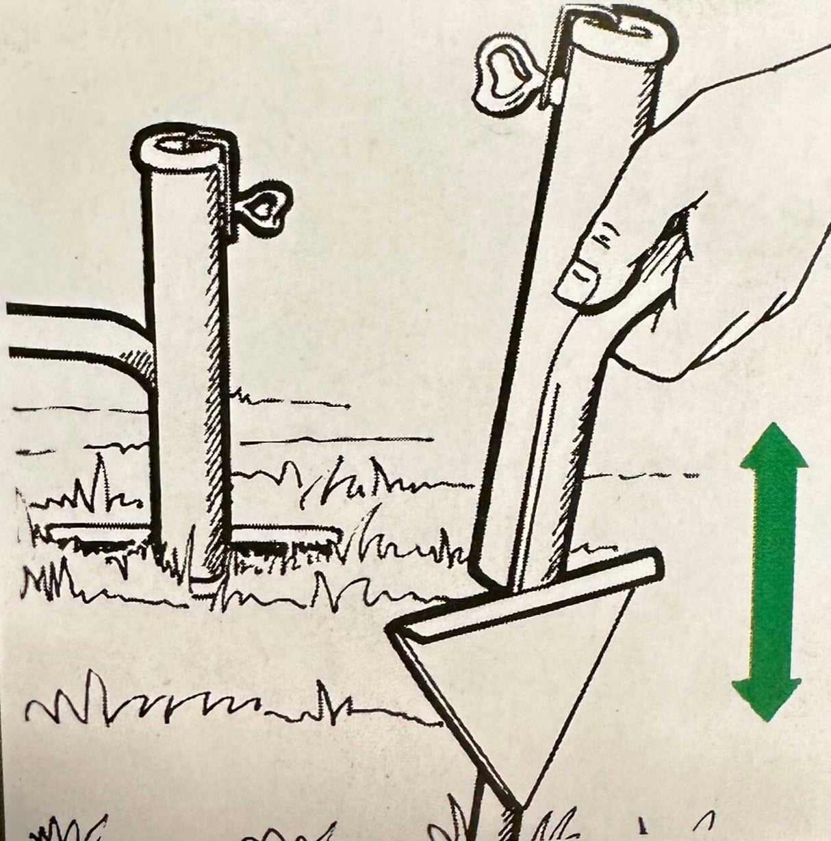 Videx Pic à gazon Support à planter pour parasol Ø25/Ø35mm Acier galvanisé