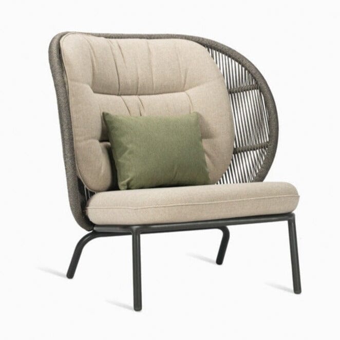 Vincent Sheppard Kodo Cocoon Fauteuil lounge Haut dossier avec coussins Fossil Grey Set Combi 2 Almond (Almond + Olive green)