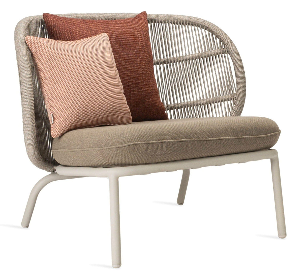 Vincent Sheppard Kodo Lounge chair avec coussins Dune white Set 1 Carbon beige (Carbone beige + Spice + Coral)