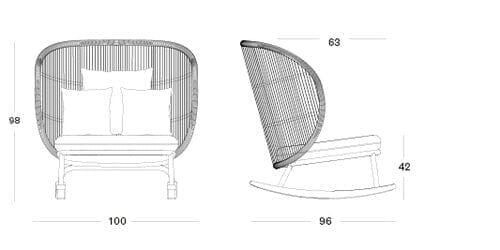 Vincent Sheppard Kodo Rocking chair Haut dossier avec coussins